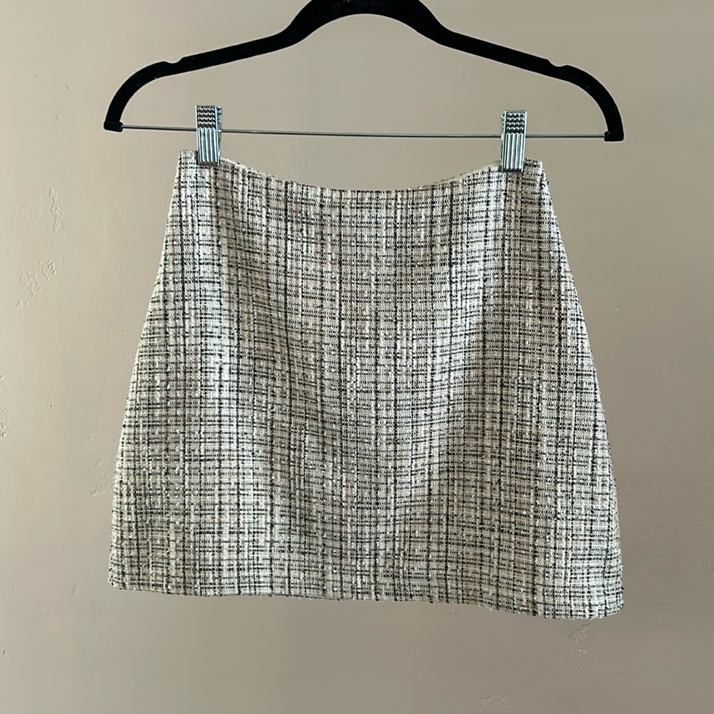 Reformation tweed mini skirt